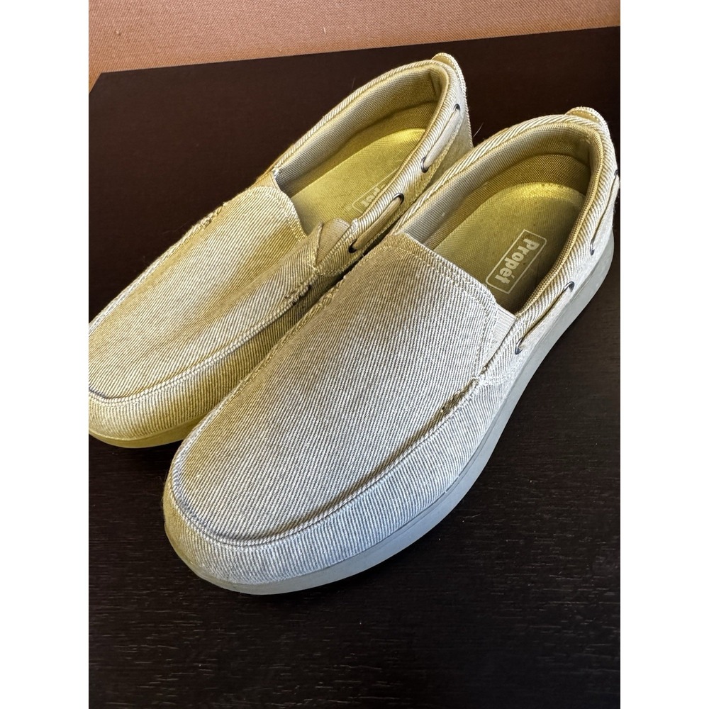 Propet Viasol Slip On  Mens Beige Casual Shoes MCX044CTAN SZ 11 Worn 1x EUC SB13